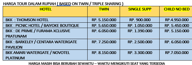 HARGA-BANGKOK-HUAHIN-RATCHANABURI