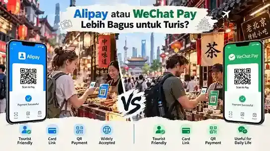 Alipay vs WeChat Pay di Shanghai China untuk turis dengan pembayaran QR