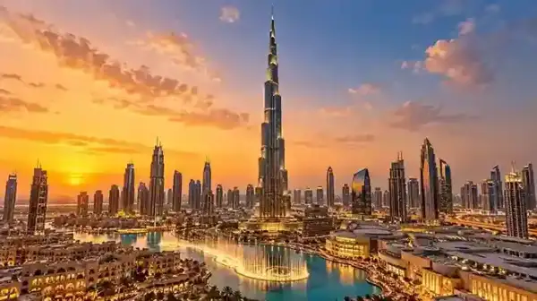 Burj Khalifa di Downtown Dubai dengan Dubai Fountain, destinasi wisata Dubai populer