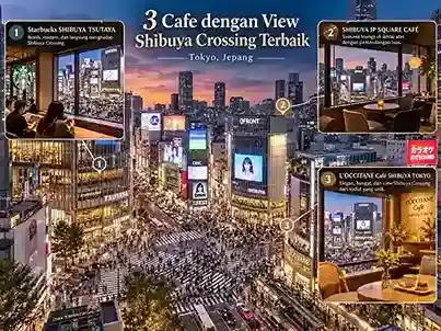 Cafe view Shibuya Crossing Tokyo, spot foto populer di Shibuya Jepang
