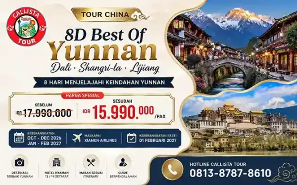 Paket Tour Yunnan China ke Dali, Shangri-La dan Lijiang