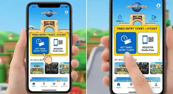 Panduan klaim Area Timed Entry Ticket Super Nintendo World melalui aplikasi resmi Universal Studios Japan