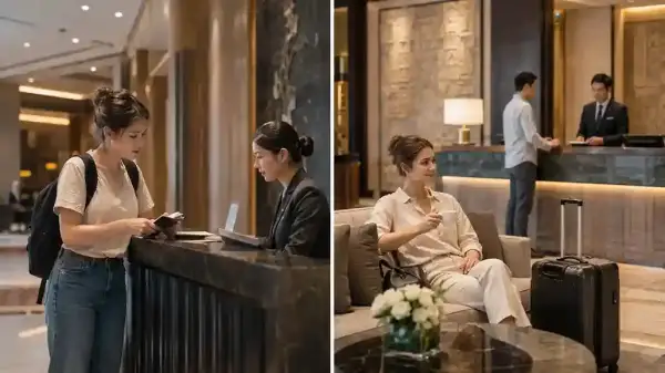 Backpacker check-in hotel sendiri vs tamu paket tour Korea dibantu local guide