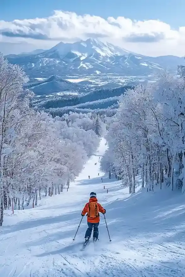 Bermain ski di resor salju Hokkaido. Aktivitas seru paket tour Jepang