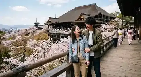 Liburan romantis saat musim sakura di Kuil Kiyomizudera Kyoto dengan paket promo tour Jepang murah