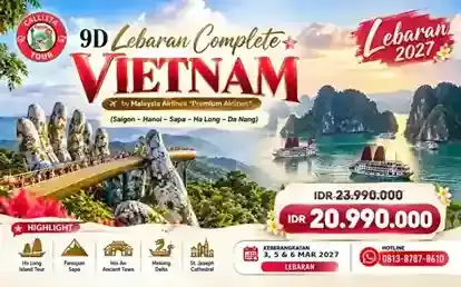 Tour Vietnam Lebaran 2027 ke Golden Bridge Da Nang, Halong Bay, Sapa dan Hanoi bersama Callista Tour.