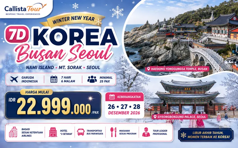 Winter New Year Tour 7D Korea Busan Seoul