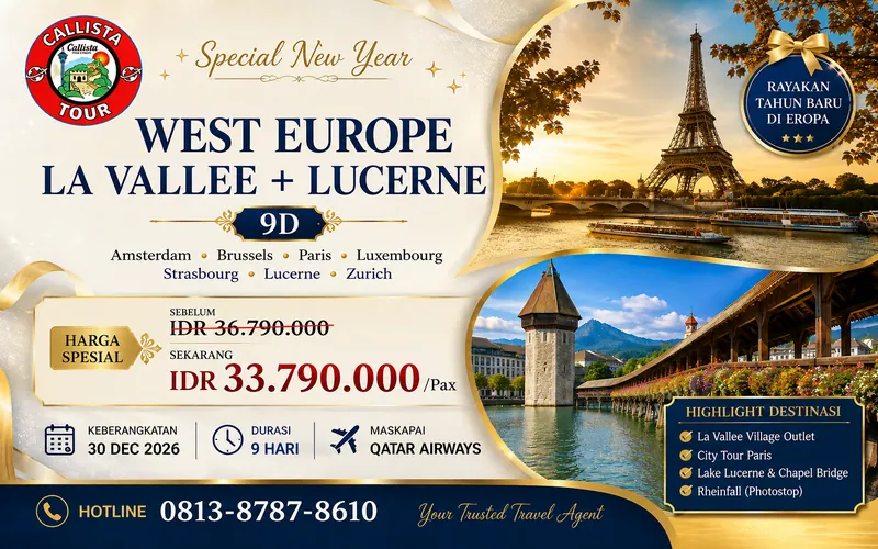 Special New Year West Europe La Vallee + Lucerne 9D