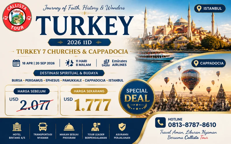 Tour Turkey 2026 11D Turkey 7 Churches & Cappadocia