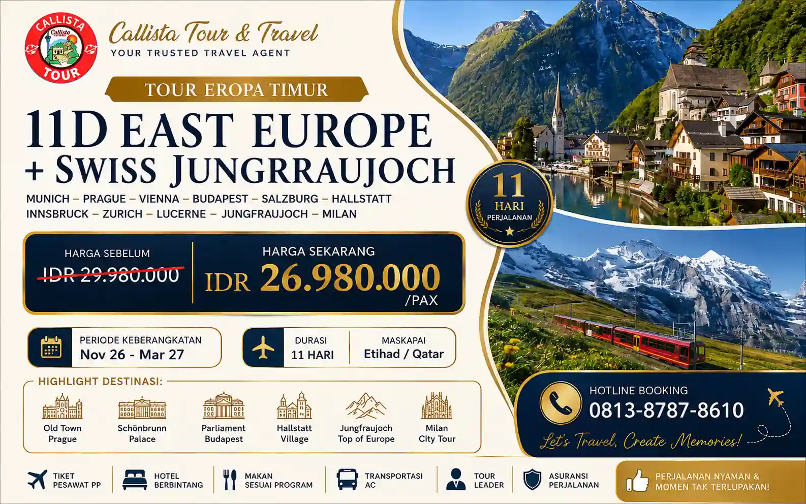 11D East Europe + Swiss Jungfraujoch