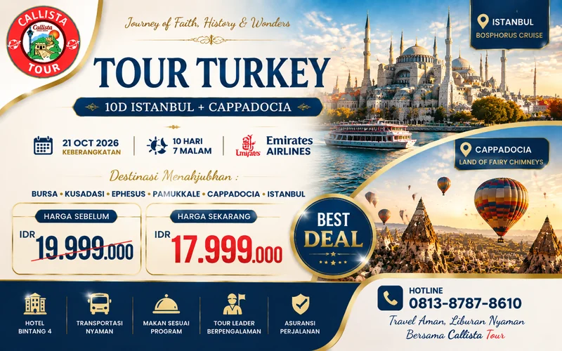 Tour Turkey 10D Istanbul + Cappadocia