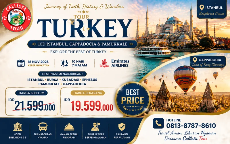 Tour Turkey 10D Istanbul Cappadocia + Pamukkale