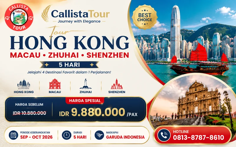 Tour Hong Kong Macau Zhuhai Shenzhen 5 Hari