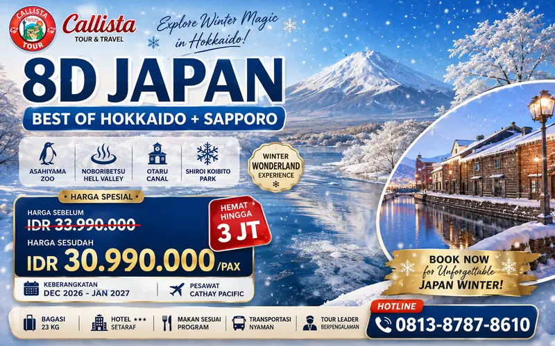 Tour Japan 8D Best Of Hokkaido + Sapporo