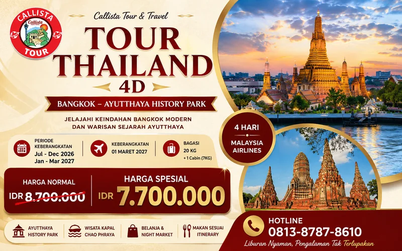 Tour Thailand 4D Bangkok Ayutthaya History Park