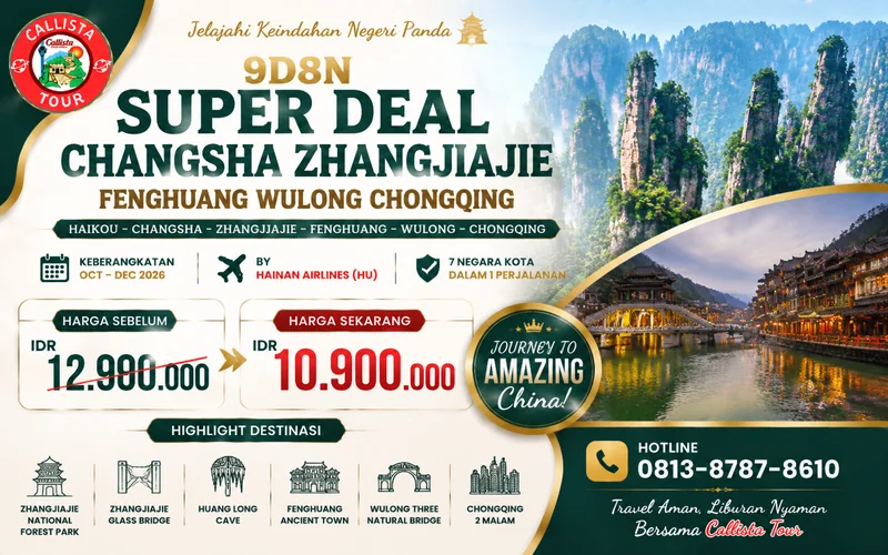 Paket Tour 9D Shunan Bamboo Sea China Chongqing Chengdu Mt.Siguniang