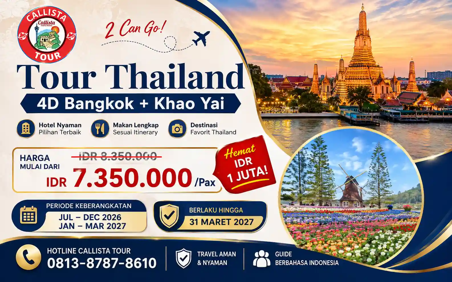 Tour Thailand 4D Bangkok + Khao Yai