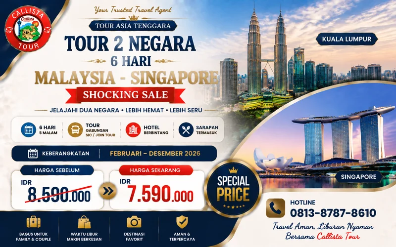 Tour 2 Negara 6 Hari Malaysia Singapore Shocking Sale 1