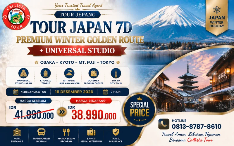 Tour Japan 7D Premium Winter Golden Route + Universal Studio 1