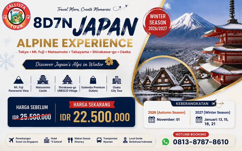 Paket Tour 8D7N Japan Alpine Experience
