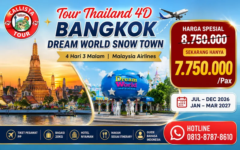Tour Thailand 4D Bangkok Dream World Snow Town