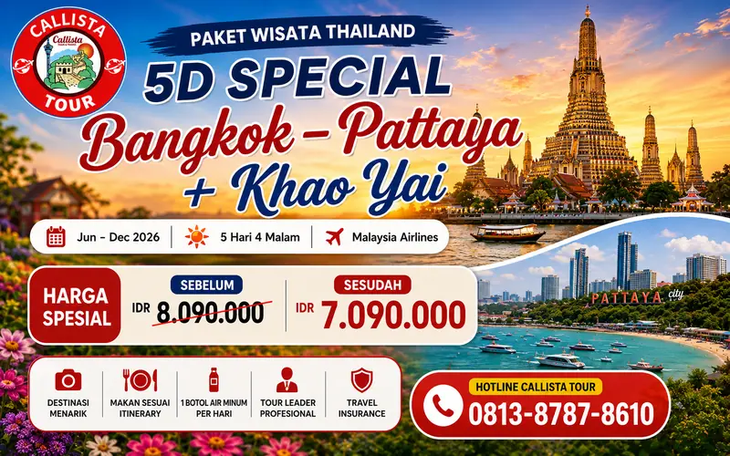 Tour Thailand 5D Special Bangkok - Pattaya + Khao Yai