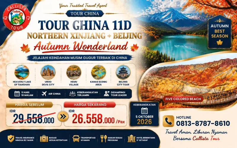 Paket Tour Tour China 11D Northern Xinjiang + Beijing Autumn Wonderland