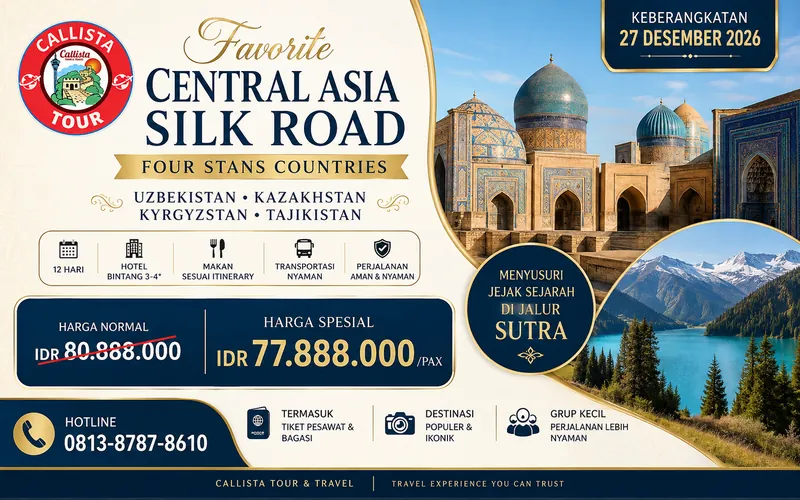 Paket Tour Tour 12D Favorite Central Asia Silk Road Four Stans