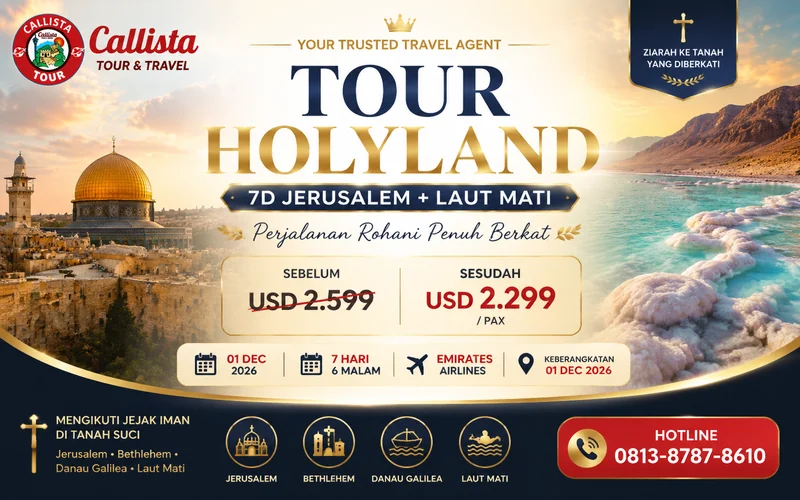 Tour Holyland 7D Jerusalem + Laut Mati