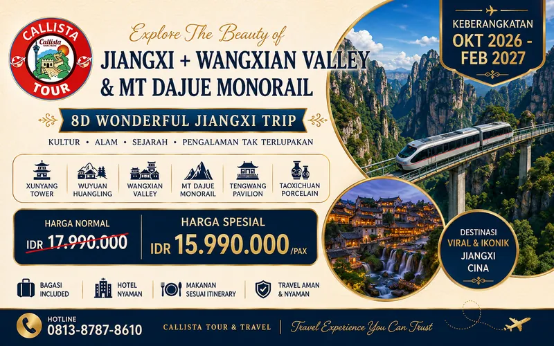 8D Wonderful Jiangxi + Wangxian Valley & Mt Dajue Monorail
