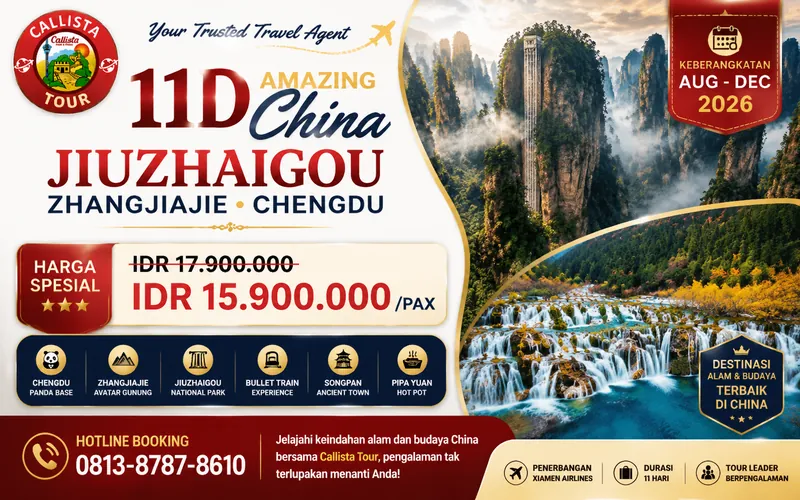 Tour China 11D  Jiuzhaigo Zhangjiajie Chengdu