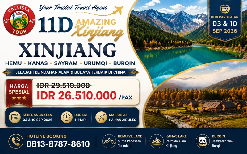 Tour Xinjiang Hemu Kanas Sayram 11 Hari