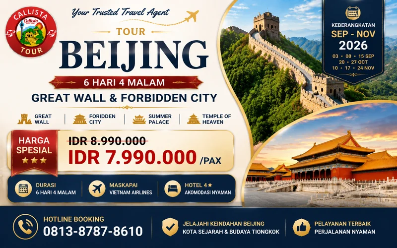 Tour Beijing 6 Hari Great Wall & Forbidden City