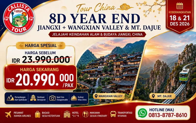Tour China 8D Year End Jiangxi + Wangxian Valley & Mt. Dajue