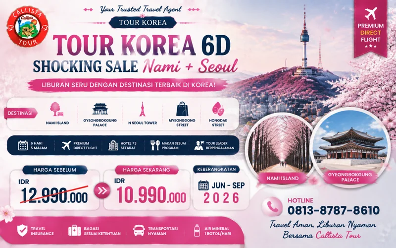 Tour Korea 6D Shocking Sale Nami + Seoul