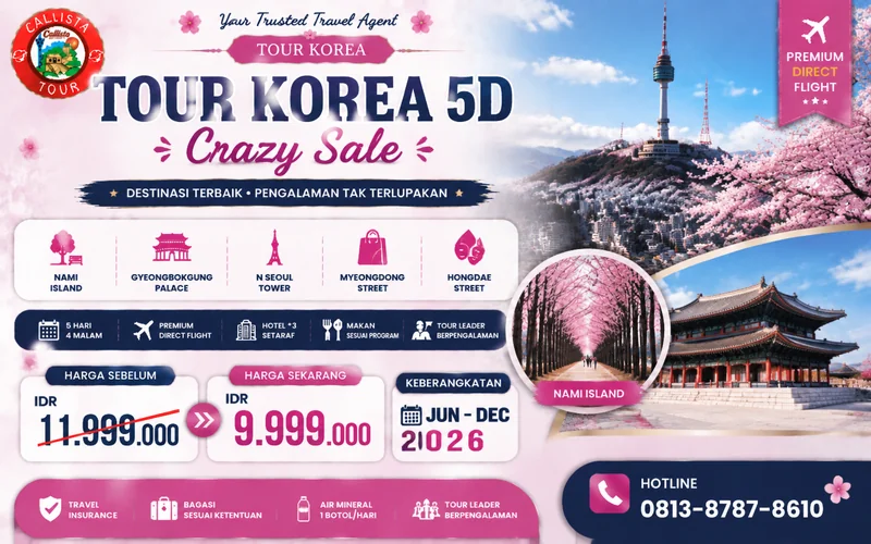 Paket Tour Korea 5D Crazy Sale