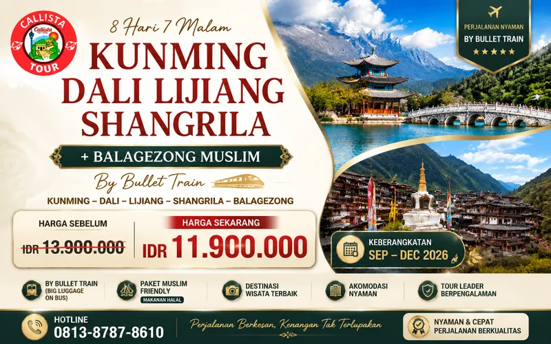 Paket Tour 8DTour Kunming Shangrila + Balagezong Muslim by Bullet Train
