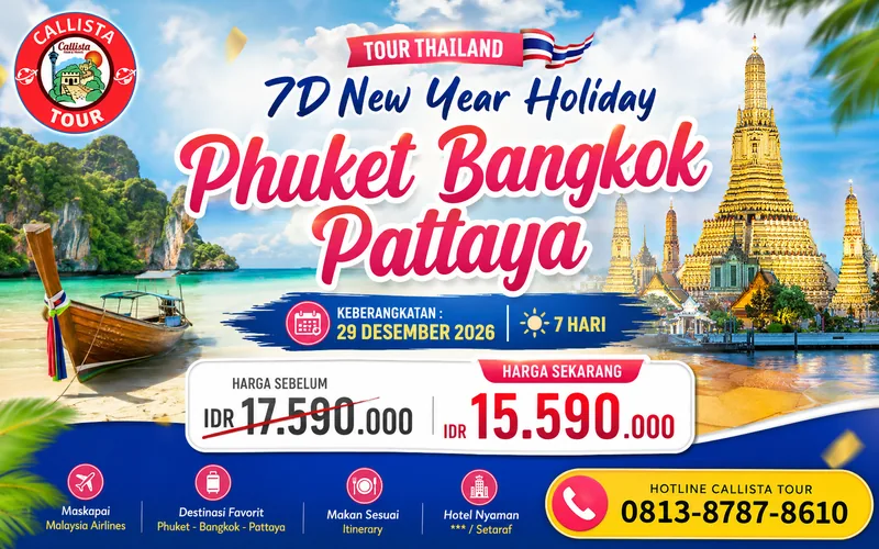 7D New Year Holiday Phuket Bangkok Pattaya