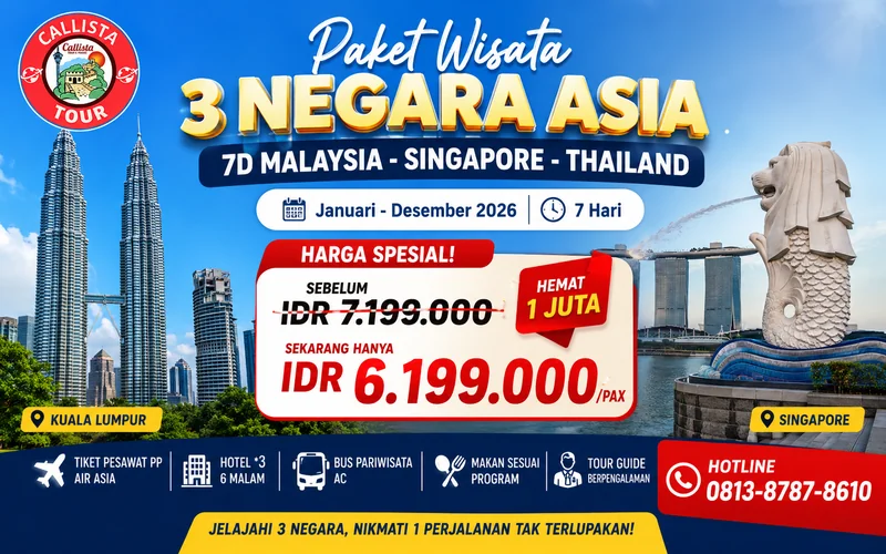 Tour 3 Negara Asia  7D Malaysia - Singapore - Thailand 1