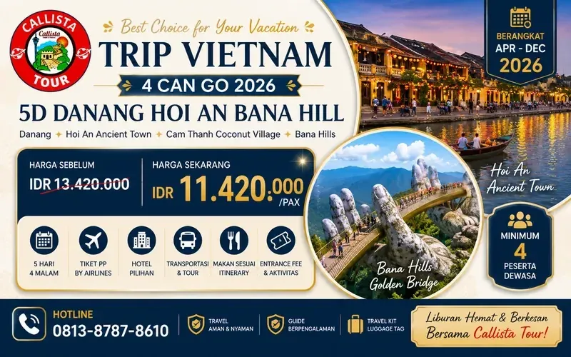 Trip Vietnam 4 Can Go 2026 5D Danang Hoi An Bana Hill