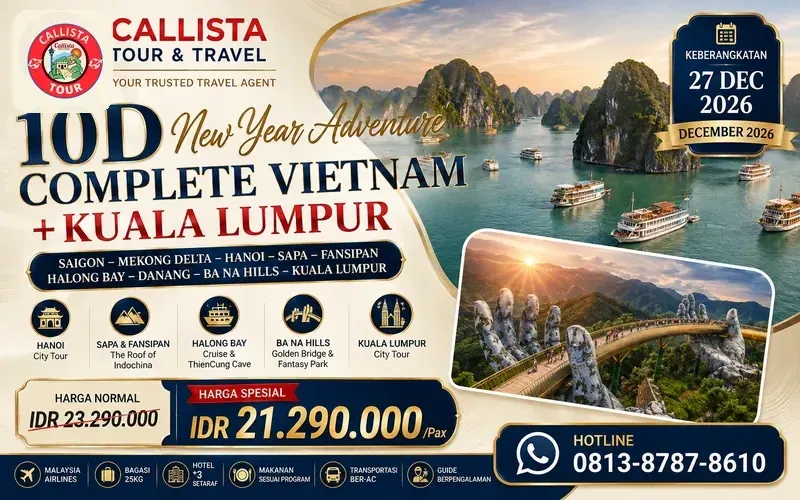 10D New Year Adventure Complete Vietnam + Kuala Lumpur