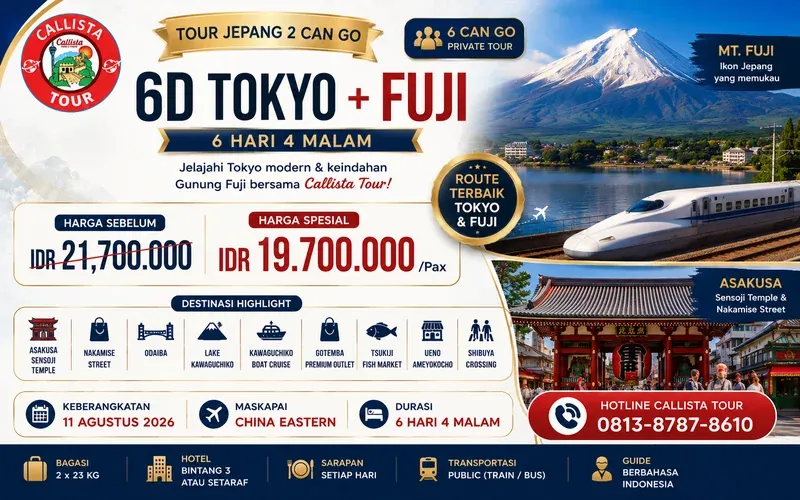 Tour Japan 6D Tokyo + Fuji 6 Can Go