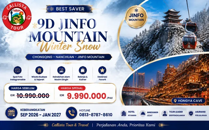 Paket Tour 9D Jinfo Mountain Winter Snow China