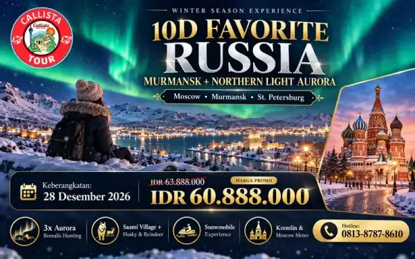 Paket Tour 10 Hari Favorite Russia Murmansk + Northern Lights Aurora
