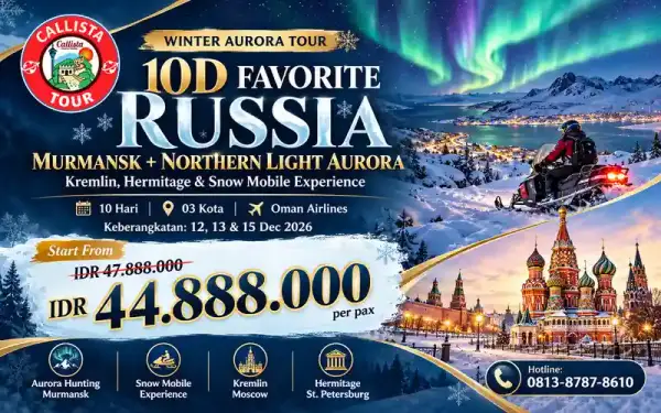10 Hari Tour Rusia Murmansk + Northern Light Aurora 1