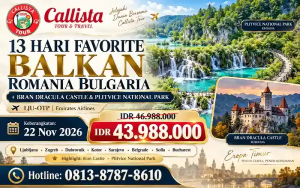 13 Hari Balkan Rumania Bulgaria Bran Castle & Plitvice 1