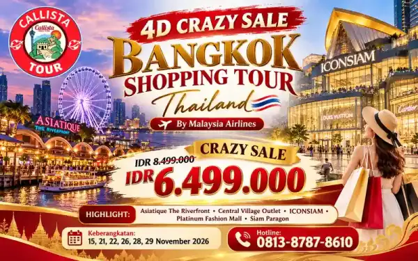 Paket Tour 4 Hari Crazy Sale Bangkok Shopping Tour