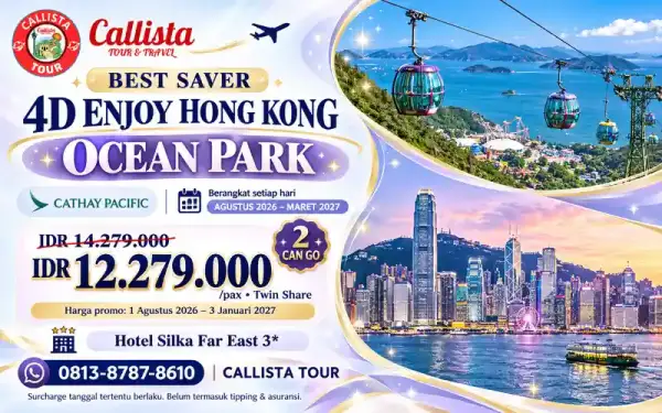 Paket Tour 4 Hari Enjoy Hongkong Ocean Park 2 Can Go
