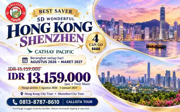 5 Hari Enjoy Hongkong Shenzhen