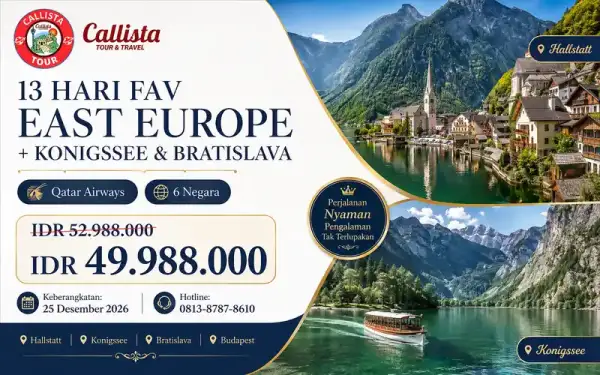 Tour  East Europe Favorite 13 Hari + Konigssee &amp; Bratislava